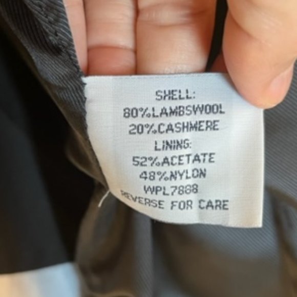 Anne Klein Lambswool/Cashmere Blend (soft) Black 4 Button Collared Coat Size 2P - Picture 6 of 9